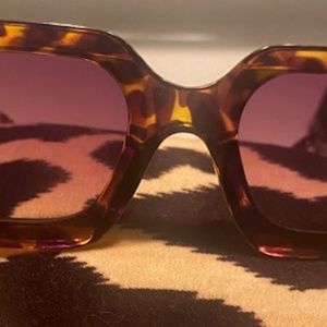 Breaksun Faux Tortoise Rectangle Sunglasses for Women